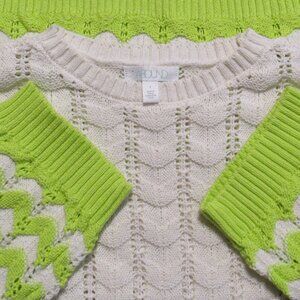 Abound Stripe Pointelle Knit Crew Neck Sweater